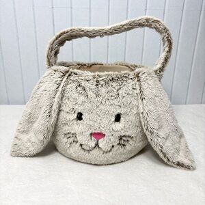 Large Plush Beige Easter Bunny Rabbit Basket